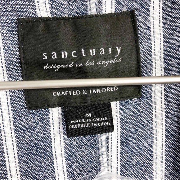 Sanctuary Linen Striped Blazer Medium - Picture 2 of 6